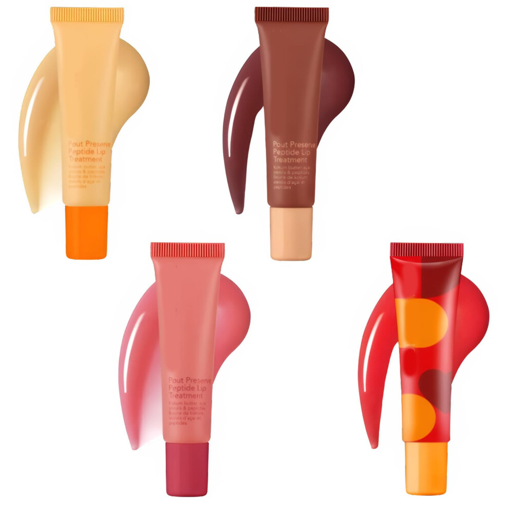 Peptide Lip Gloss and Balm Set with Nourishing Butter, Deep Hydration Plumping Shine 4PCS M