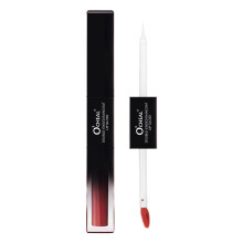 Double Ended Lip Gloss Nude Pink 2 in 1 Long Lasting Non Sticky Moisturizing Clear Topcoat