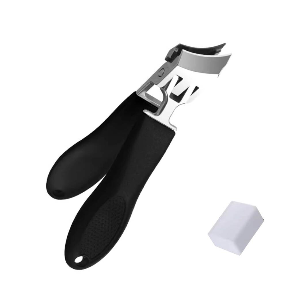 Stainless Steel Nail Clipper and Slanted Tip Cuticle Nipper Ergonomic AntiSplash Design