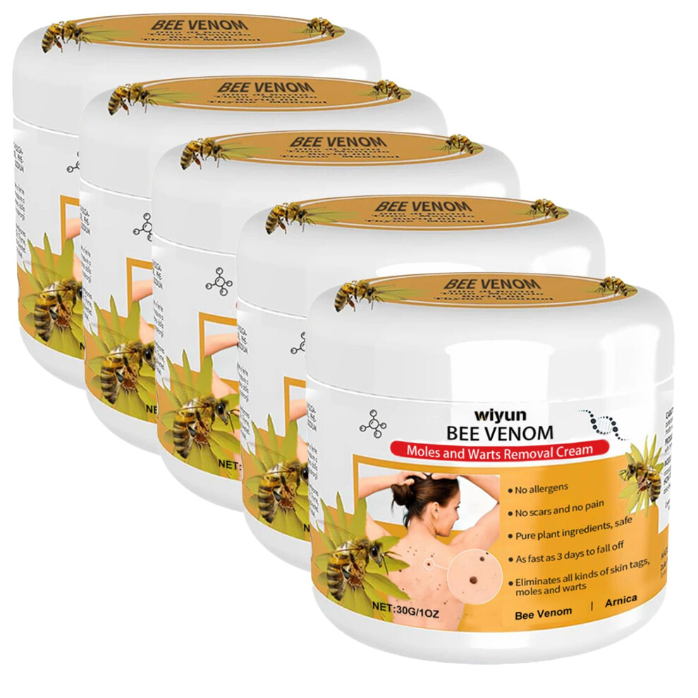 Cream/Dark Bee Venom Face 5 Pack Deep Hydration Moisturizer Targets Spots For All Skin Types