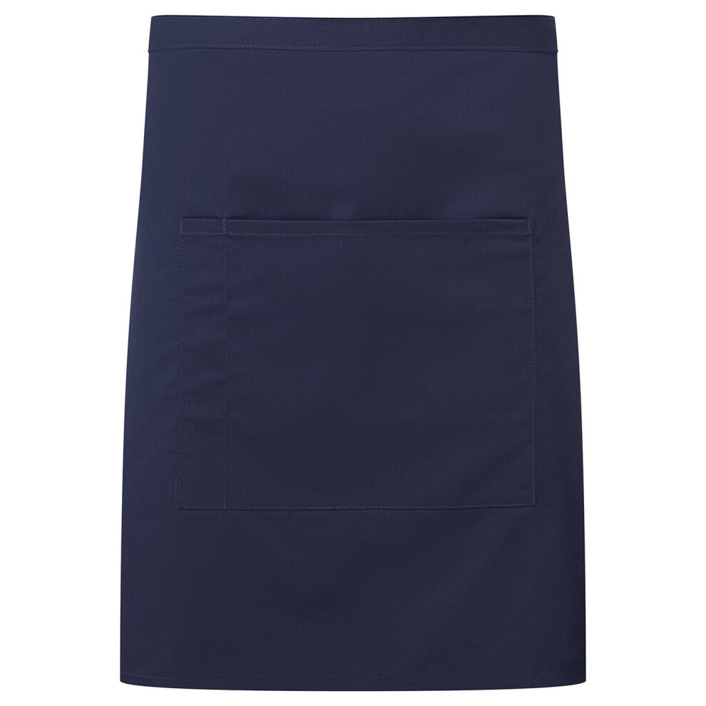 Premier (One Size, Navy) Colours Front Pocket Waist Apron
