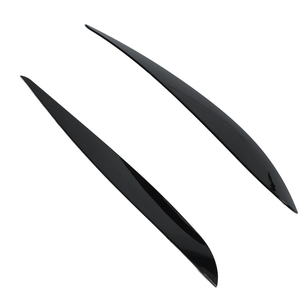 Front Headlight Eyebrow Trim For Mk4 9N3 2005-2009 Glossy 2Pcs Black 8421390136742