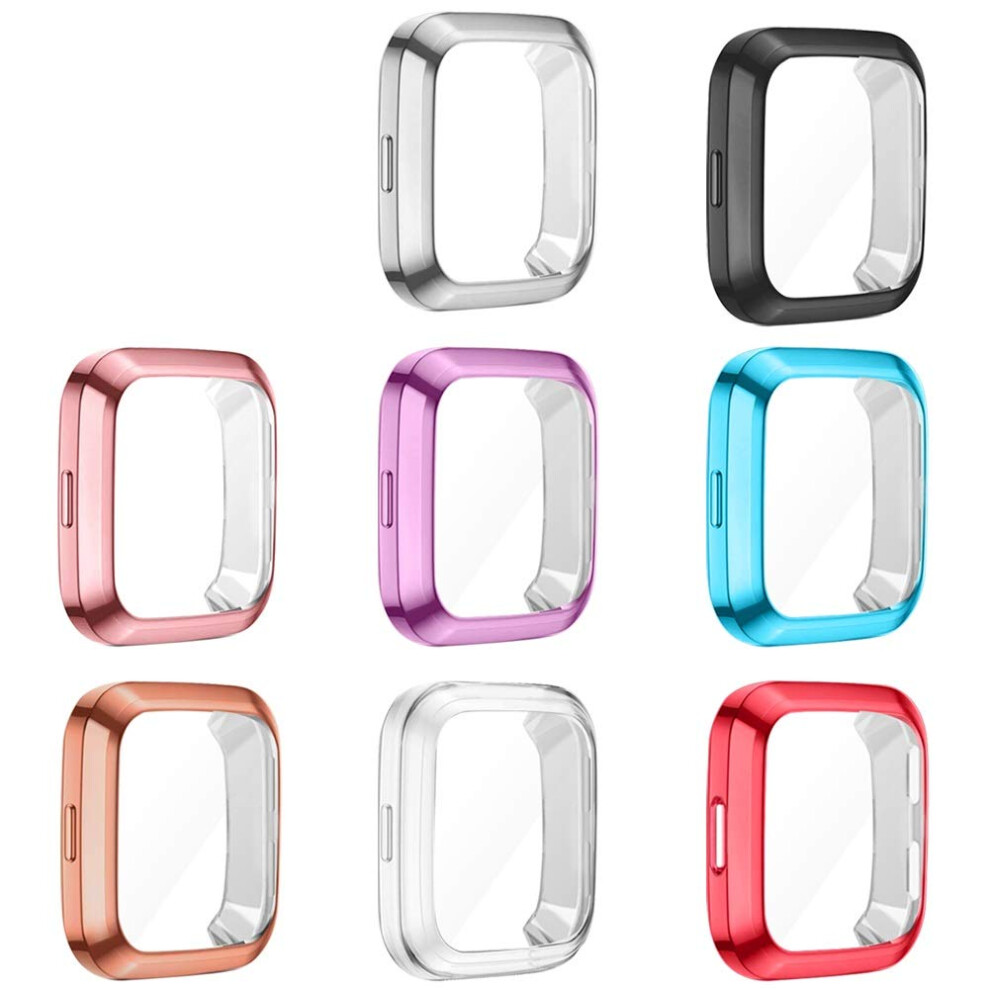 8 Pack Screen Protector Case For Fitbit Versa, Slim Shockabsorbing Tpu Bumper For Allaround Protection 9169991690841