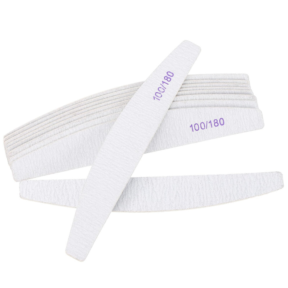 20pcs Professional Nail File 100/180 Grit DoubleSided Wooden Grip for Natural Nails Shaping