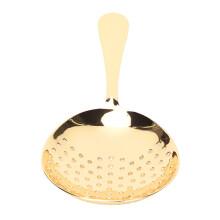 Stainless Steel Julep Strainer Slotted Skimmer Spoon, Gold Plated