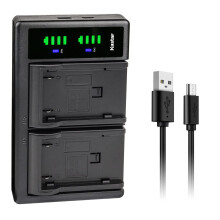 USB Dual Battery Charger with Smart LED Display for JVC GRD72 D73 D90 Series Camcorders