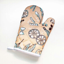 (Little bakery) Heat Resistant Cotton Baking Gloves Non-Slip Oven Mitts