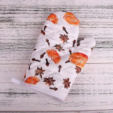 (orange) Heat Resistant Cotton Baking Gloves Non-Slip Oven Mitts