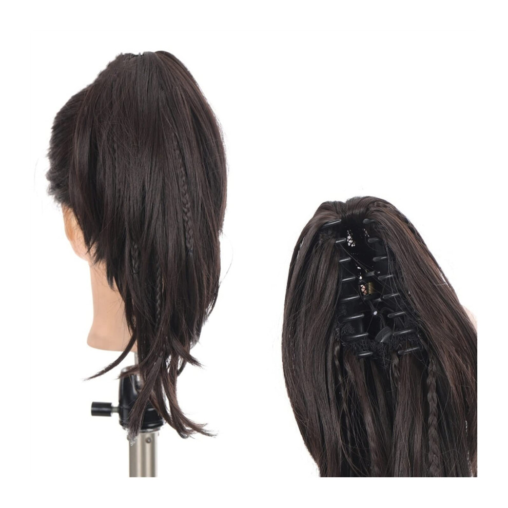 Unisex Synthetic Hair Bun Clipon Ponytail Extension With Secure Claw, Heatresistant And Reusable