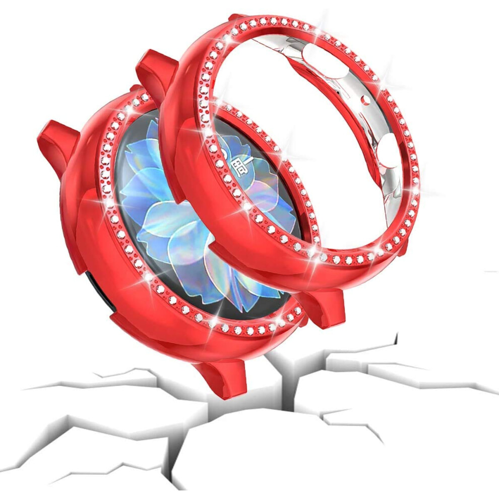 Rhinestone Case Bling Crystal Protective Bumper Cover For Galaxy Watch Active 2 44Mm Red 9113335822870
