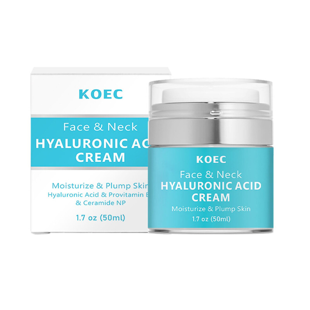 Hyaluronic Acid Moisturizer Face and Neck Cream Anti Aging Anti Wrinkle Hydrating Day Night 1.76oz