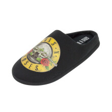 (7-8 UK, Black) Guns N Roses Mens Band Logo Bullet Slippers