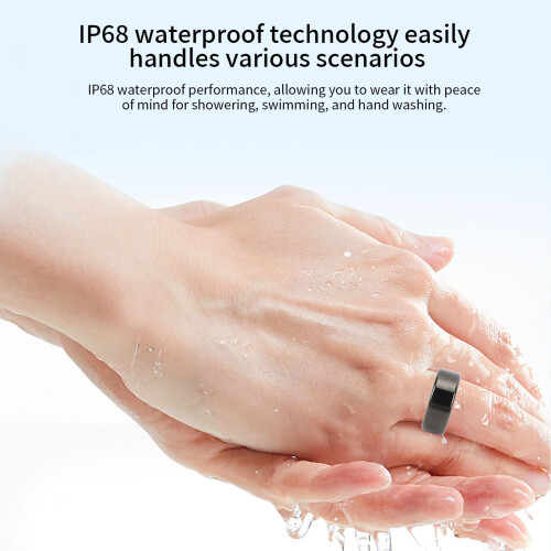 Smart Ring Multi-Sport-Modus Größe 9 Silber 15 mAh 2