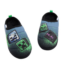 (13 UK Child, Multicoloured) Minecraft Boys Graffiti Slip-on Slippers