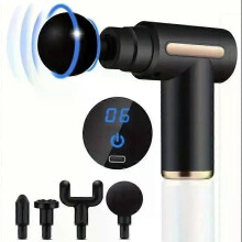 (6Gear-Black)30 Level Massage Gun Fascia Deep Muscle Relax Body Neck Massager Electric Fitness Equipment Noise Reduction Male Female