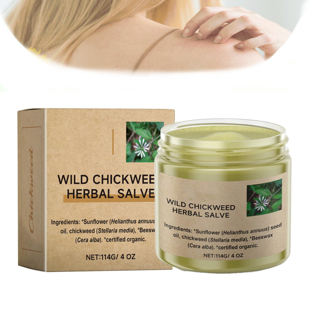 Organic Chickweed Salve for Dry Skin Deep Hydration Herbal Healing Balm 1pcs