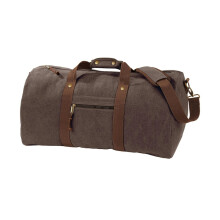 (One Size, Vintage Brown) Quadra Vintage Canvas Holdall Duffle Bag - 45 Litres
