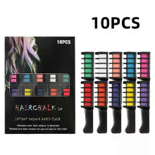 (10pcs) 6/10pc Hair Dye Combs Mascara Design Crayons For Hair Coloring Chalk Temporary Dye Pencil Mini Disposable Hair Coloring Products