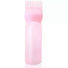 (Pink) 160ml Hair Root Comb Applicator Bottle Dispensing Hair Dye Applicator Comb Brush Salon Hair Coloring Hairdressing Styling Tools
