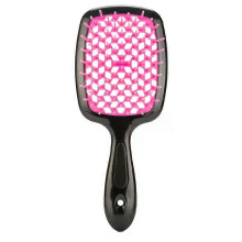 (Black rose) Fluffy Shape Mesh Comb Hairdressing detangling hair brush Plastic Massage Dry And Wet Hollow Comb Salon DIY Hairdressing Tool