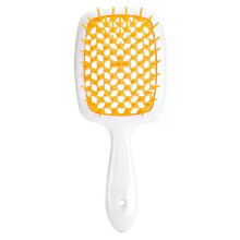 (White Yollew) Fluffy Shape Mesh Comb Hairdressing detangling hair brush Plastic Massage Dry And Wet Hollow Comb Salon DIY Hairdressing Tool