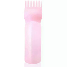 (Pink) 120ml Hair Root Comb Applicator Bottle Hair Dye Applicator Comb Brush Dispensing Salon Hair Coloring Hairdressing Styling Tools