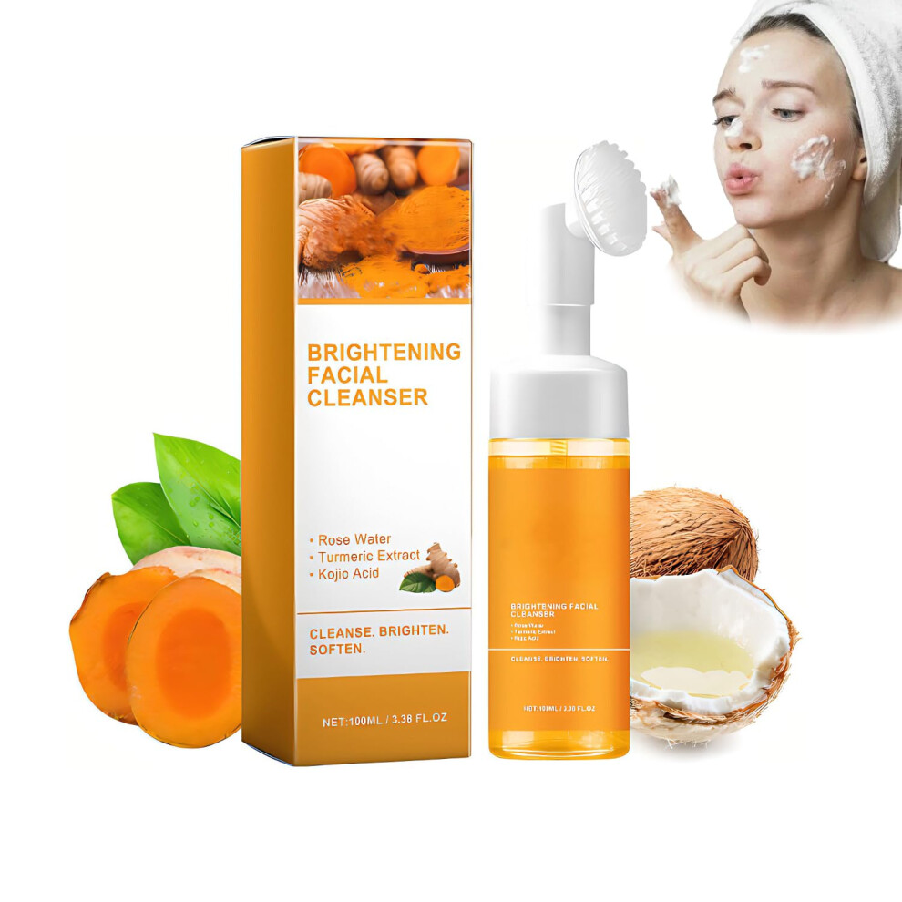 Turmeric Face Wash with Honey Extracts, Deep Pore Cleansing Foaming Cleanser for All Skin Types