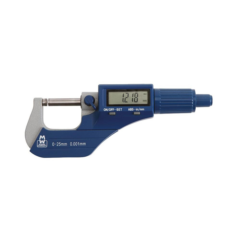 Moore & Wright Mw200-01Dbl Digital External Micrometer 0-25Mm/0-1In 0.001Mm/.00005In 5063750444086