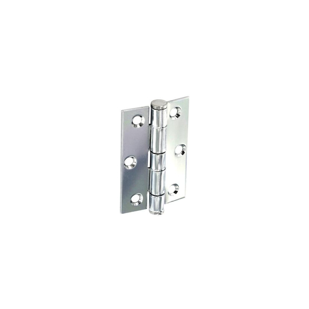 (One Size, Polished Chrome) Securit Button Tip Butt Hinges (Pack Of 2) 5059444624025