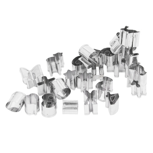 Number Pattern Stainless Steel Moulds 26pk
