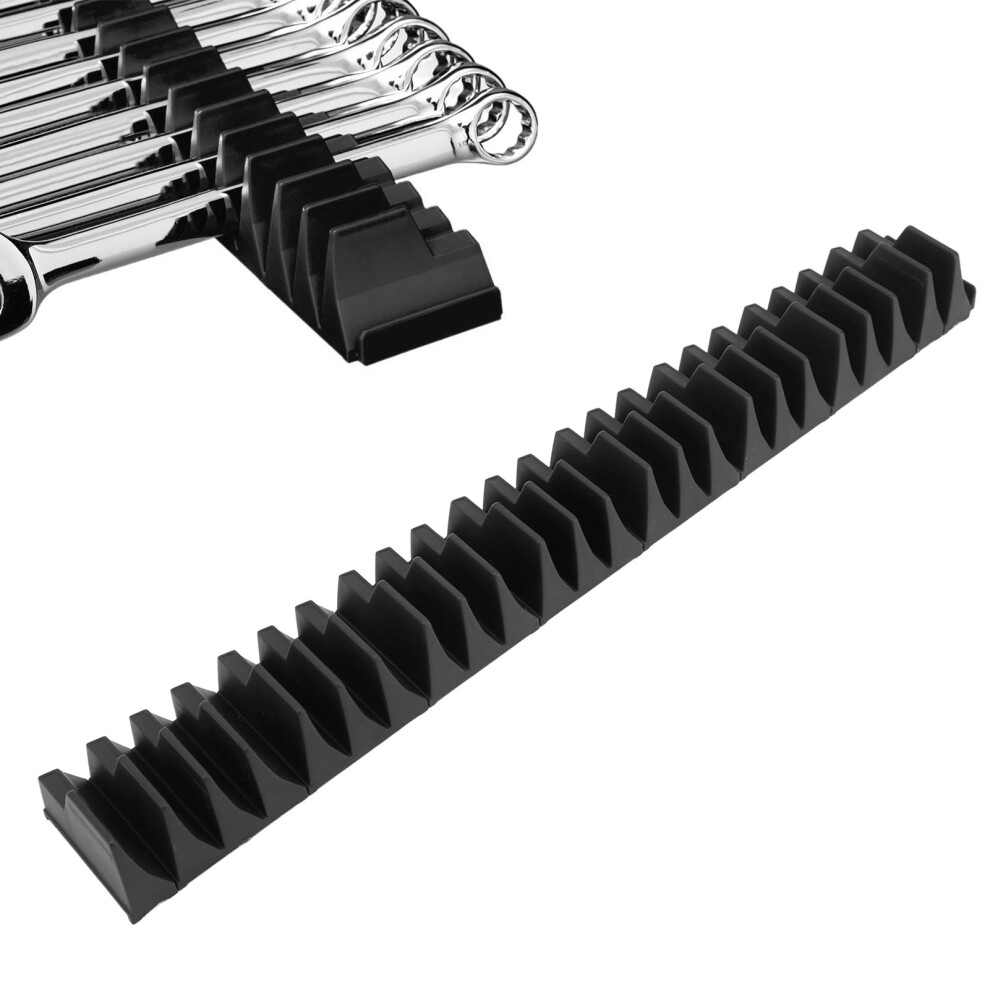 Plastic Wrench Organizer Holds 20 Wrenches Space Saving Black 7631383578881