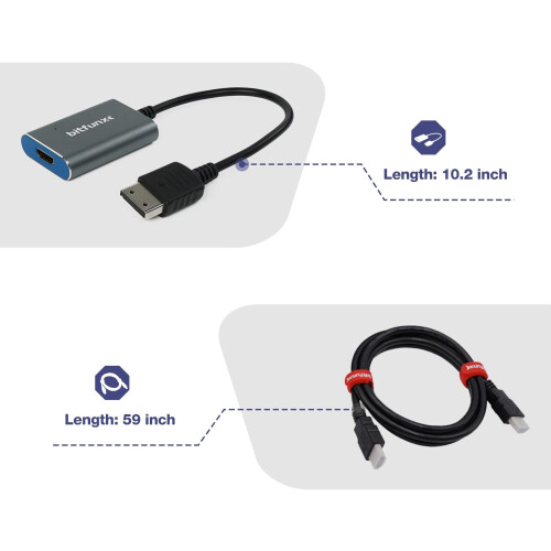 HDMI Adapter with Zero Lag, Full Digital Output, Plug and Play Converter for SEGA Dreamcast Console 2