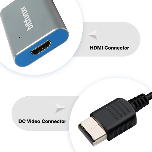 HDMI Adapter with Zero Lag, Full Digital Output, Plug and Play Converter for SEGA Dreamcast Console 1