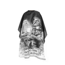 (Black apron-C) Antistatic Hairdresser Apron Hair Cut Cape Hairdress Gown Cape Hair Salon Barber Cutting Dye Apron Salon Styling Cloth