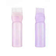(Purple-pink) 3 Color Salon Hair Oil Applicator Bottle Professional Hairdressing Dyeing Comb Bottles Barbershop Hairdresser Coloring Supplies
