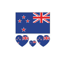 10 Sheets Waterproof Zealand Flag Temporary Tattoos Stickers, 40 Pcs, LongLasting and Safe