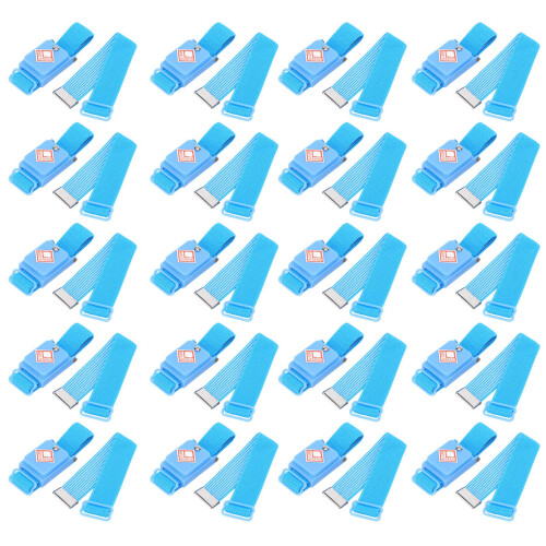 20 Pack Cordless Anti Static Wrist Strap Blue ABS 106109 Ohm for Electronics