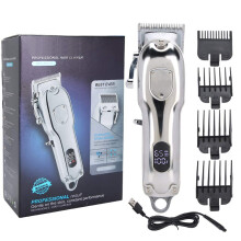 Professional USB Rechargeable Hair Clippers with Precision Blade, Adjustable Comb, Metal Body