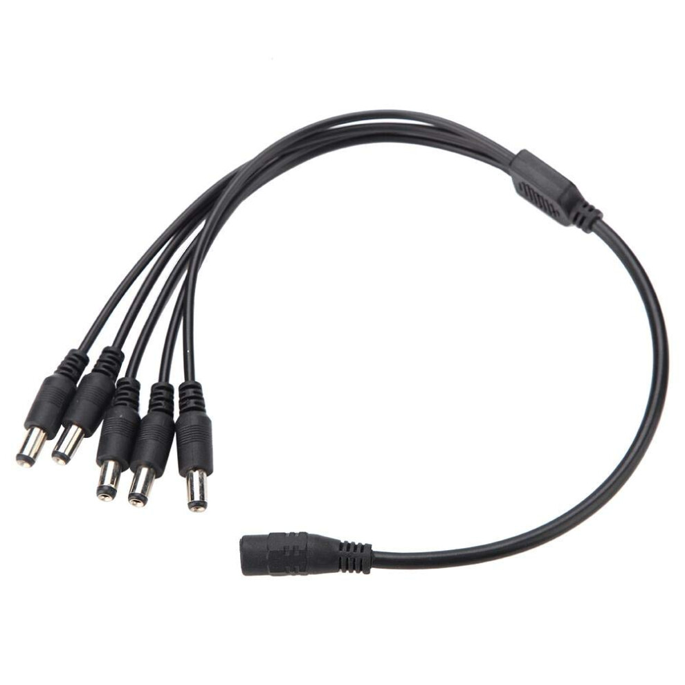 Dc Power Splitter Cable 5.5X2.1mm 1 To 5 Cctv Camera Power Extension Cord For Security Cameras 9113335825352
