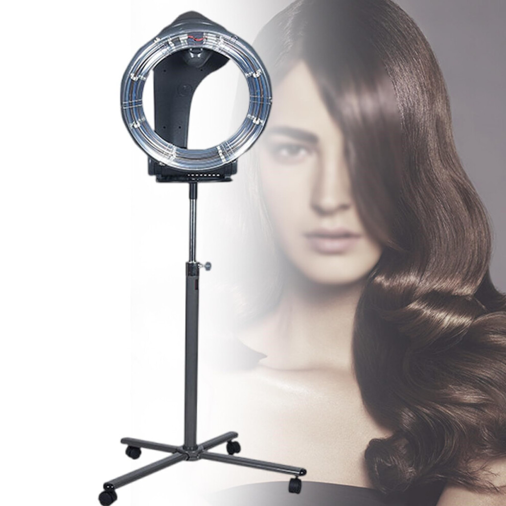 Professional Salon Standing Hair Dryer with Adjustable Hood, Timer and Infrared Heat for Even Styling