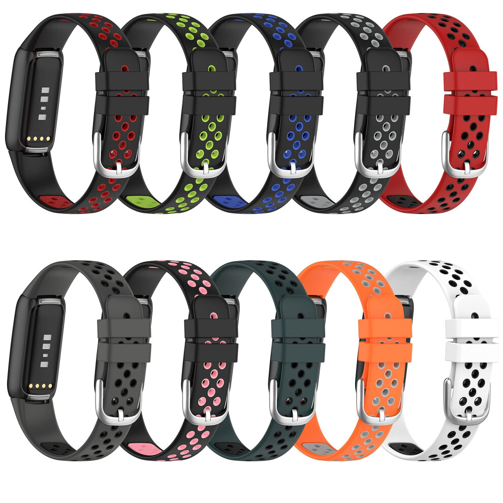 10 Pack Breathable Soft Silicone Sport Straps Adjustable Replacement Bands For Fitbit Luxe Men And Women 9113335825451