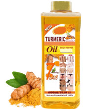 Turmeric Body Oil 1000ml with Vitamin C and Retinol for Deep Hydration and Even Skin Tone Massage