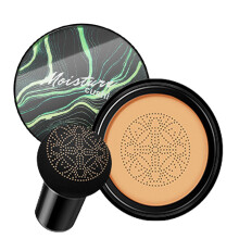 Air Cushion CC Cream with Mushroom Head Applicator, Full Coverage Waterproof Foundation 5# Light Yellow 20g
