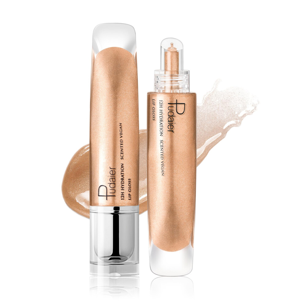 Lip Plumper Gloss with Instant Plumping Effect,  Shine Vegan Lip Gloss for Fuller Lips