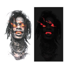 Glow in the Dark Waterproof Temporary Tattoos for Parties Nightclub Luminous Body Stickers 2pcs
