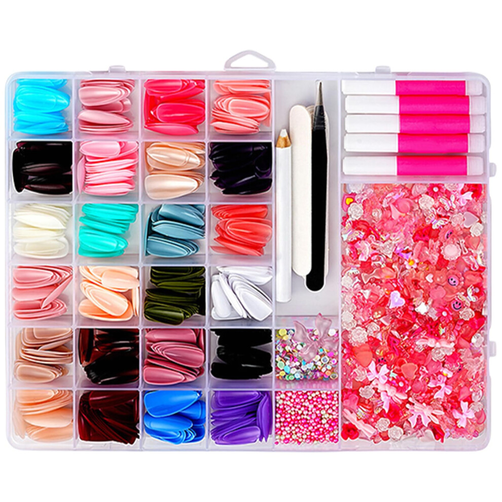 Mixed Shape Nail Art Charms Kit with Pearl Acrylic 3D Decorations for Gel and Acrylic Nails