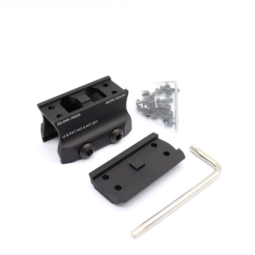 Micro Riser Mount for Micro Optics, Low Profile Optic Riser Improves Sight Alignment – Black