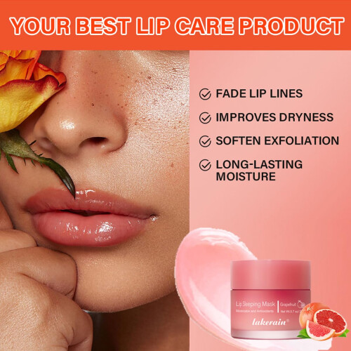 Lip Sleeping Mask Grapefruit #3 with Deep Overnight Hydration for Dry and Chapped Lips 1