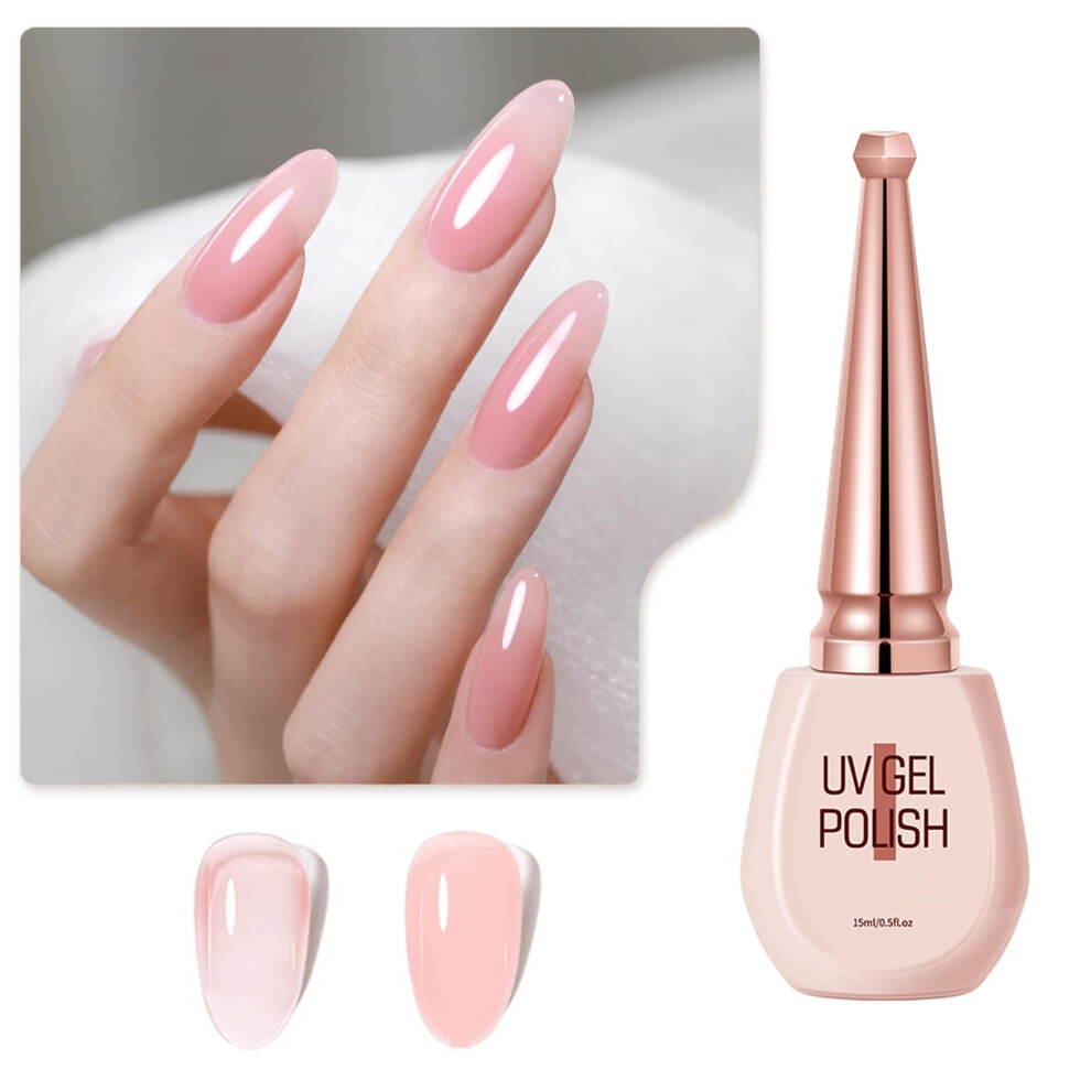 Pink,White,Cream Uv Gel Nail Polish Sheer Jelly Translucent Nude Pink Milky White Soak Off Led Gradient Nails 10Ml