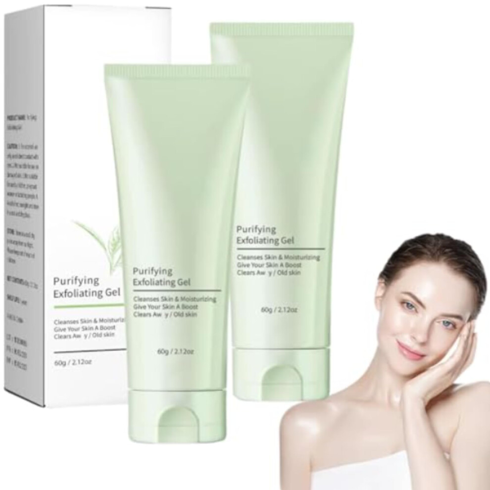 2PCS Gentle Exfoliating Gel for Face and Body, Moisturizing Purifying Scrub for Smooth Skin